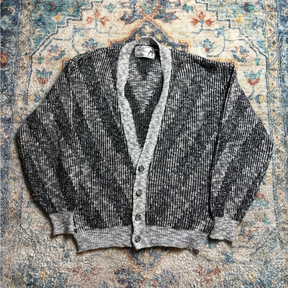 Vintage Nino Foriero Abstract Cardigan Sweater Medium